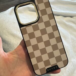Burga Elite Brown/Cream Checkered Protective iPhone 15 Pro Max Case